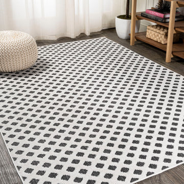 Rabat High-low Pile Mini-diamond Trellis Area Rug